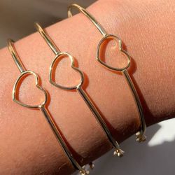 Bracelete de coração liso - P1934 - Lojas das Revendedoras
