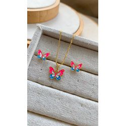 conjunto infantil de borboleta colorida - CON7274 - Lojas das Revendedoras