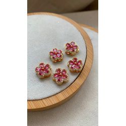 Pingente separador de flor zircônia Pink (unitario... - Lojas das Revendedoras