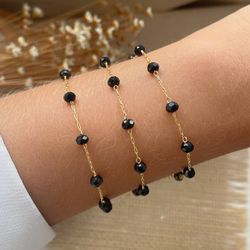 Pulseira com esferas preta (cada) - P3017 - Lojas das Revendedoras