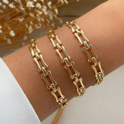 Pulseira de elos quadrados (CADA) - P3015 - Lojas das Revendedoras