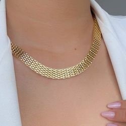 Colar de malha trabalhada grossa - C15769 - Lojas das Revendedoras