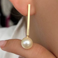 Brinco pendurado com pérola - B85638 - Lojas das Revendedoras