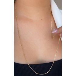 Colar alongado com bolinhas delicadas 60cm - C158... - Lojas das Revendedoras