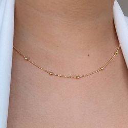 Choker de esfera com bolinhas delicadas 45cm - C1... - Lojas das Revendedoras