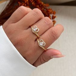 Anel de coração trabalhado na zircônia (cada) - ... - Lojas das Revendedoras