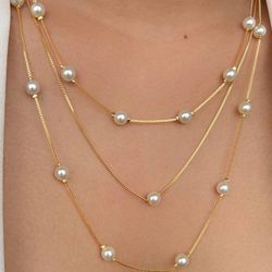 Colar triplo de perolas - C15841 - Lojas das Revendedoras