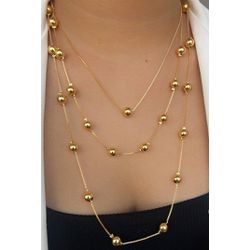 Trio de colares de esferas lisas - C8567 - Lojas das Revendedoras