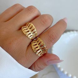 Anel de folha texturizada (cada) - A9428 - Lojas das Revendedoras