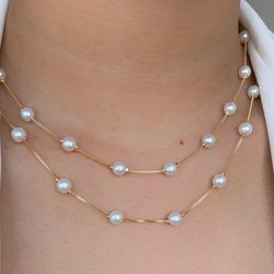 Colar de perola (cada) - C15808 - Lojas das Revendedoras