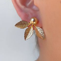 Brinco meia flor com esfera 2 em 1 - B85357 - Lojas das Revendedoras