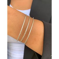 Bracelete Trançado Na Prata 925 - P3160 - Lojas das Revendedoras