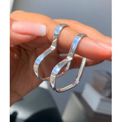 Argola Grande De Coração Na Prata 925 - P6208 - Lojas das Revendedoras