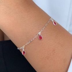 Pulseira de gota em zircônia prata 925 - P3259 - Lojas das Revendedoras