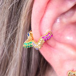 Piercing Fake De Estrela Cravejado Colorido - B930... - Lojas das Revendedoras