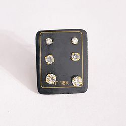 Trio De Brincos ponto de luz Zirconia - B2239 - Lojas das Revendedoras