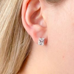 Brinco Na Pedra De Zirconia Quadrada Na Prata 925 ... - Lojas das Revendedoras