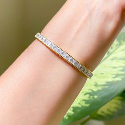 Bracelete Com Zirconias Quadradas Luxo - P4155 - Lojas das Revendedoras