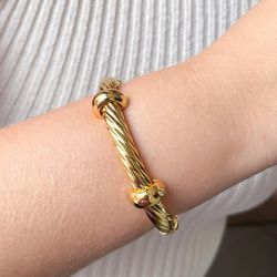 Bracelete Trançado Grosso Com Detalhe - P1524 - Lojas das Revendedoras