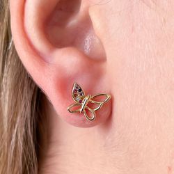 Brinco De Borboleta Delicado - B5902 - Lojas das Revendedoras
