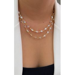 Colar Com Detalhes em Gota - C06 - Lojas das Revendedoras