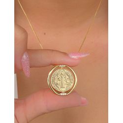 Colar Religioso Dupla Face Nossa Senhora das Graça... - Lojas das Revendedoras