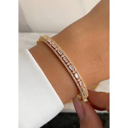 Bracelete Cravejado Na Zirconia - P1485 - Lojas das Revendedoras
