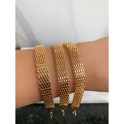Pulseira Trabalhada Lisa - P4112 - Lojas das Revendedoras