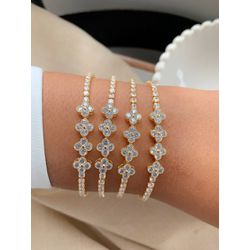 Pulseira riviera com trevo - P429 - Lojas das Revendedoras