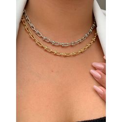 Colar de Corrente Trabalhada - C3694 - Lojas das Revendedoras