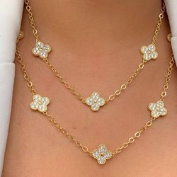 Chocker de trevo com zircônias (cada) - C7226 - Lojas das Revendedoras