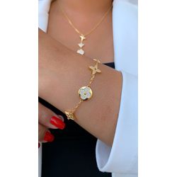 Pulseira trevo cravejado - P3347 - Lojas das Revendedoras