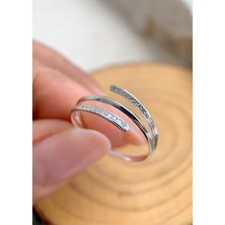 Anel prata 925 com detalhe cravejado - A9232 - Lojas das Revendedoras