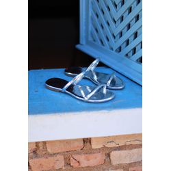 Rasteira Básica Prata Espelhado - P12 - LET SHOES