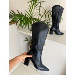 Bota Couro Legítimo Joana Preta - 001B - LET SHOES