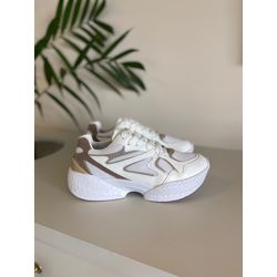Tênis Sneaker Branco/Aveia - B10 - LET SHOES