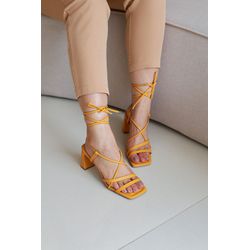 Sandália Rana Laranja - 036 - LET SHOES