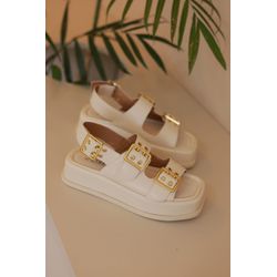 Papete Flat Form Isa Off White - PI01 - LET SHOES