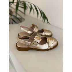 Slingback Feminino Fivela Dourado - SFS - LET SHOES