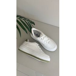 Tênis Style Branco/Oliva - T012 - LET SHOES