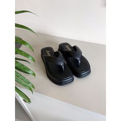 Chinelo Flat Form Tati Preto - 008 - LET SHOES