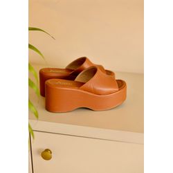 Tamanco Plataforma Catarina Marrom - 0C1 - LET SHOES