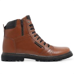 Bota Coturno 6016 em Couro Pull Up Whisky Liso - Mega Boots | Botas e Coturnos em couro