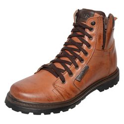 Bota Coturno em couro Mega Boots 6016 Whisky-cafe - Mega Boots | Botas e Coturnos em couro
