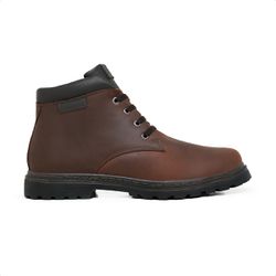 Bota Coturno 6018 em Couro Crazy Horse Havana-Cafe Fosco - Mega Boots | Botas e Coturnos em couro