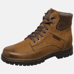 Bota Coturno em Couro Mega Boots 6019 Taupe-Expresso - Mega Boots | Botas e Coturnos em couro