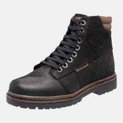 Bota Coturno em Couro Mega Boots 6028 Preto-Chocolate - Mega Boots | Botas e Coturnos em couro