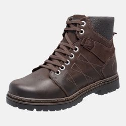 Bota Coturno em Couro Mega Boots 6030 Cafe-Preto - Mega Boots | Botas e Coturnos em couro