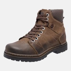 Bota Coturno em Couro Mega Boots 6030 Chumbo-Café - Mega Boots | Botas e Coturnos em couro