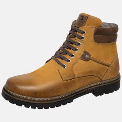 Bota Coturno em Couro Mega Boots 6032 Camel-Cafe - Mega Boots | Botas e Coturnos em couro